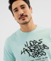 Tee-shirt manches courtes avec inscription graffiti homme